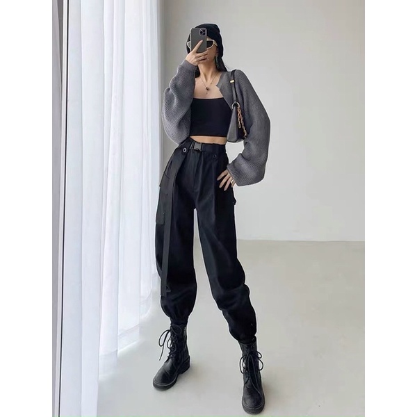 Áo khoác len BlackPink dáng Crop Siêu Hót