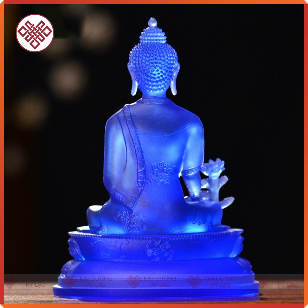 Tượng Phật Dược Sư Mật Tông [ Kim Cương Hỷ Lạc] Lưu Ly Màu Xanh Dương