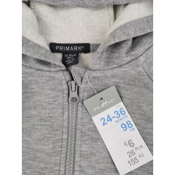 Bộ nỉ khoác mũ Prinmark dư cho bé
