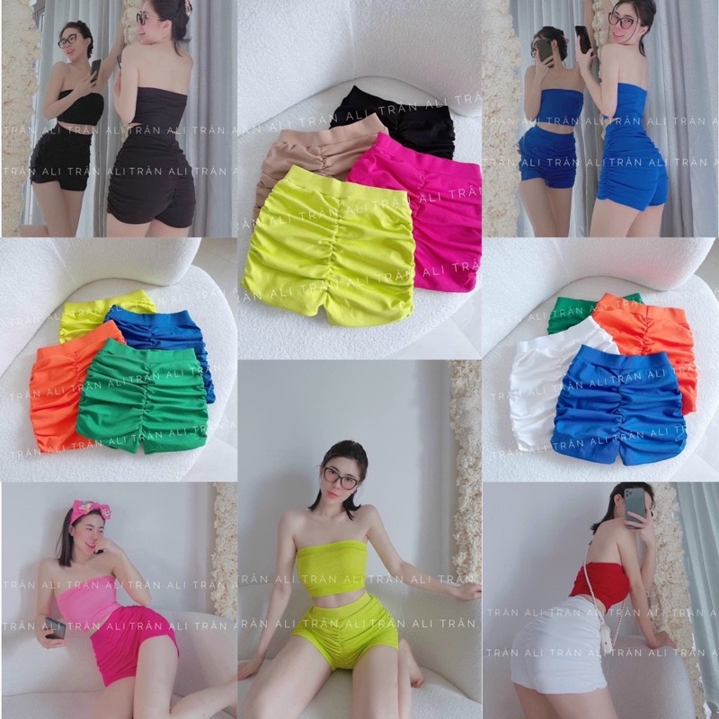 Quần đùi nhún tôn dáng ôm mông sexy quyến rũ chất borip dày dặn co giãn