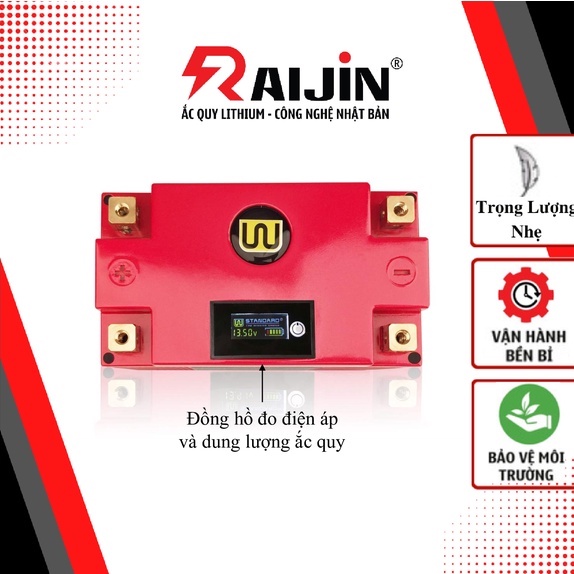 Bình ắc quy xe máy lithium WEX6R27-MF điện áp 12,8V 580CCA nhập khẩu USA dành cho xe mô tô dung tích xi-lanh lớn.