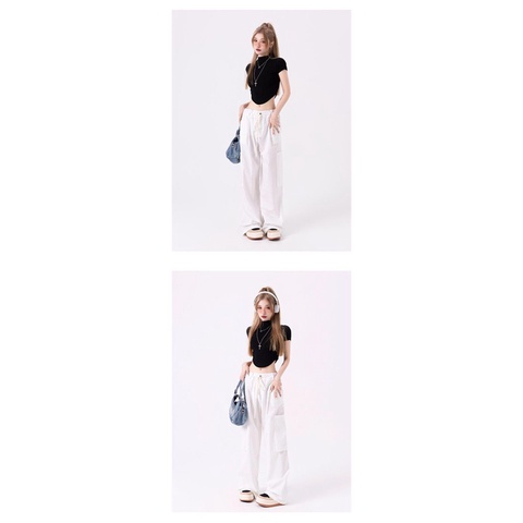 Quần Yếm Dài Ống Rộng Phong Cách Hàn Quốc Dành Cho Nữ