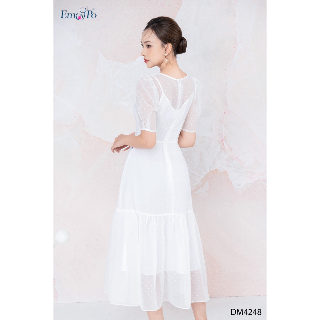 Đầm đuôi cá tay bồng lót 2 dây Emspo DM4248