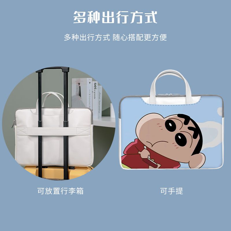 Túi Đựng Laptop 14.6-inch 16.1-inch 15-inch 15.6 inch Bằng Da PU Họa Tiết Hoạt Hình Cậu Bé Bút Chì Shin-chan