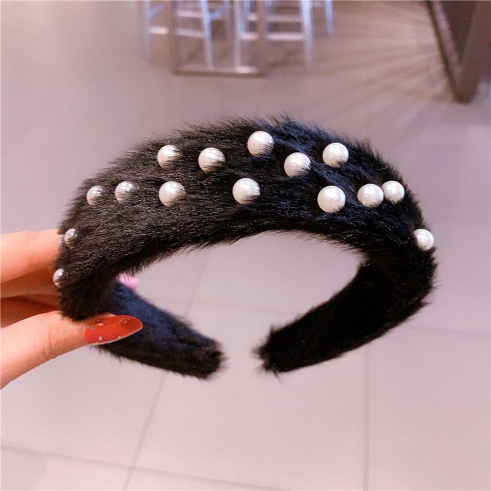 Băng Đô Nhung Lông Không Trượt Màu Trơn Thời Trang Thu Đông Dành Cho Nữ