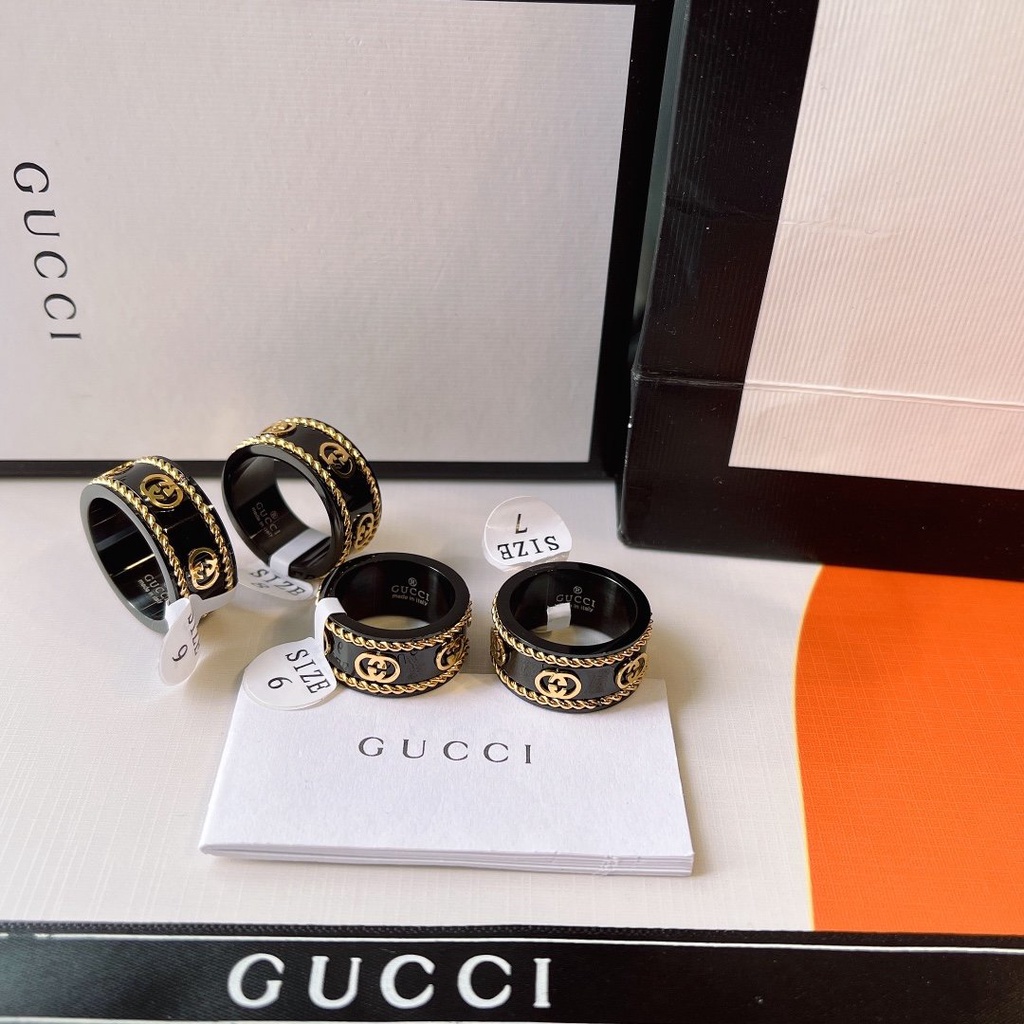 Nhẫn Thép Titan Trang Sức Thời Trang Gucci Cho Nam Và Nữ Senior Quý Phái Trang Trí Văn Phòng Chống Nước Và Rỉ Sét