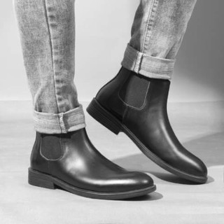 Giày boots nam chelsea boots classic đế khâu - boost cổ chun nam cao cấp