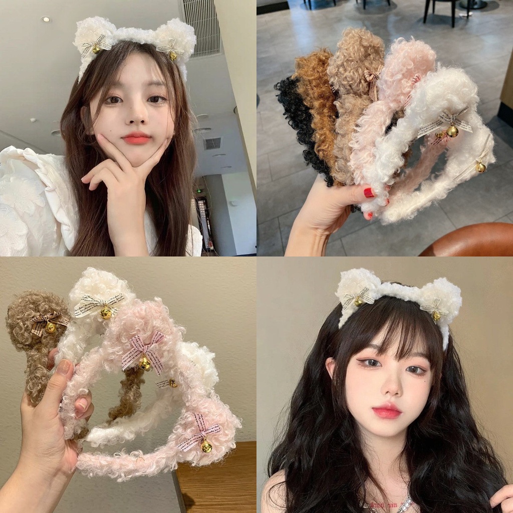 Băng Đô Cài Tóc Rửa Mặt Hình Tai Gấu Ba Chiều Dễ Thương Phong Cách Hàn Quốc