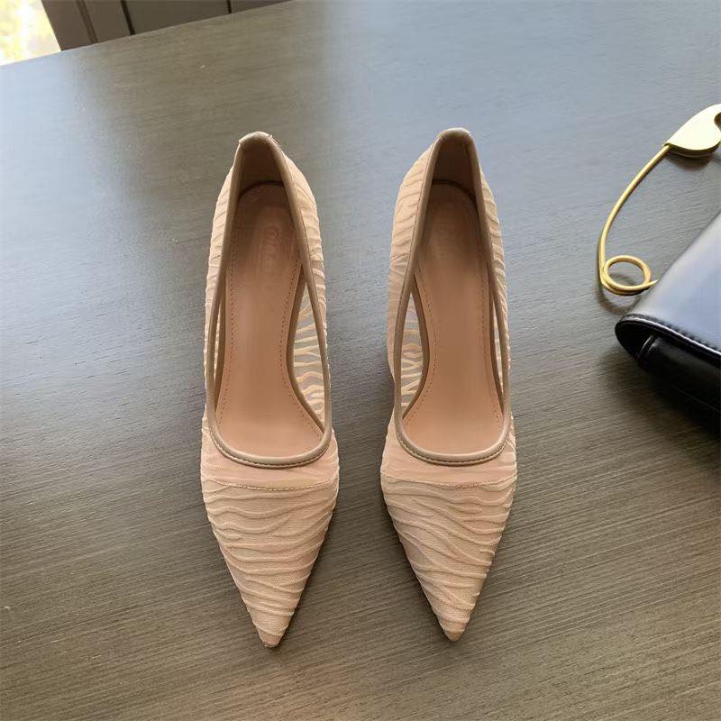 Giày cao gót nude mũi nhọn gót nhọn 7cm OSHO, dáng basic dễ phối đồ, phom chuẩn êm chân