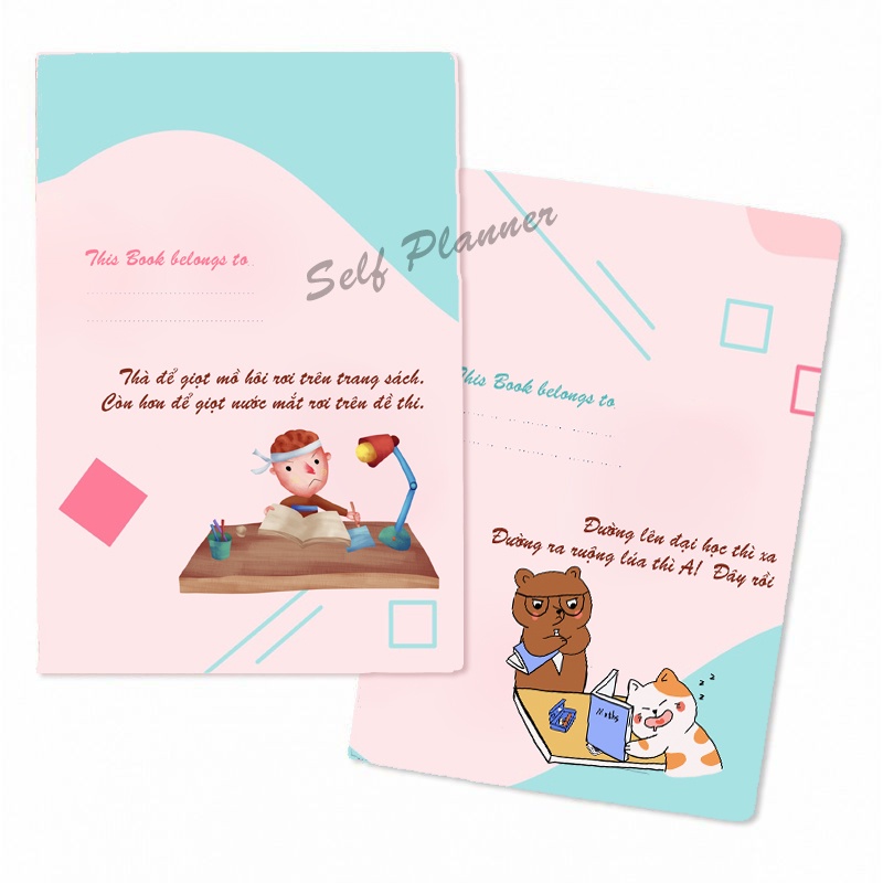 Bìa bọc vở, bọc sách cute hột me khổ B5 pastel Hàn Quốc