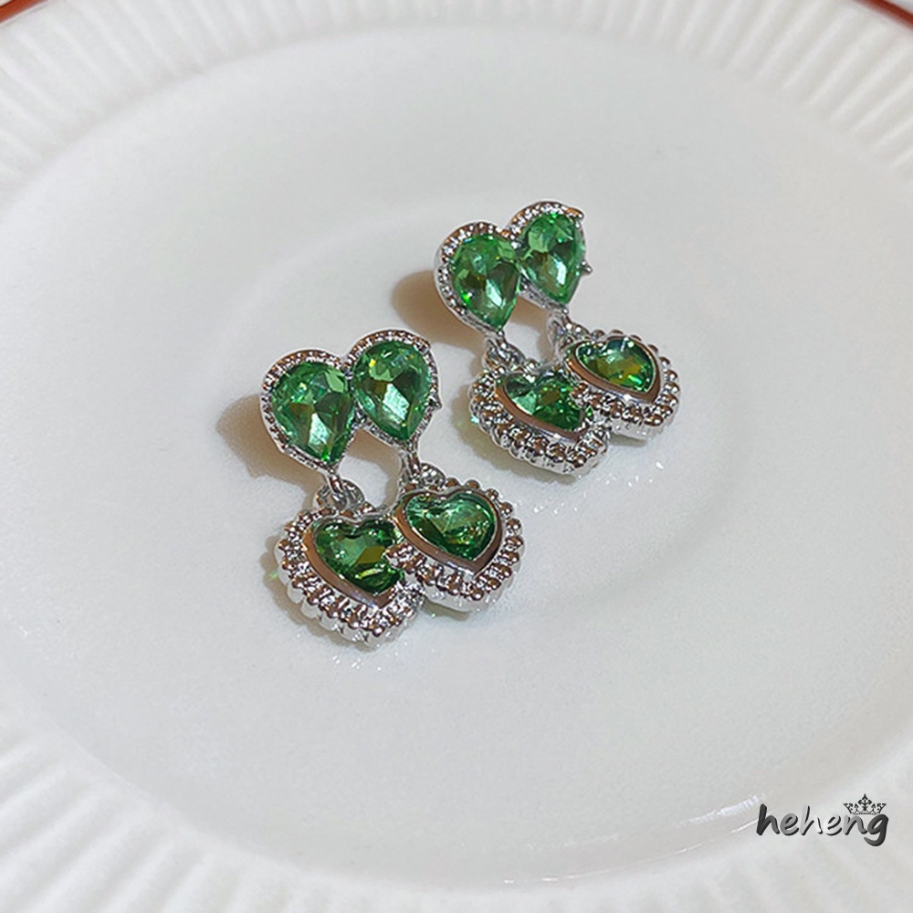 Khuyên Tai Hợp Kim Dáng Dài Đính Đá Phong Cách Vintage Thời Trang