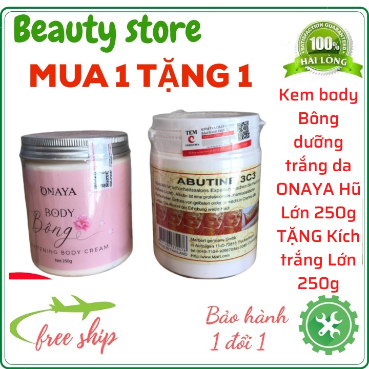 Kem body Bông dưỡng trắng da ONAYA Hũ Lớn 250g TẶNG Kích trắng Lớn 250g