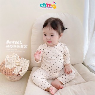 Bộ dài tay bé gái CHIVU'sKID bộ dài tay cho bé chất thun tăm lạnh mềm mịn nhẹ nhàng dễ thương