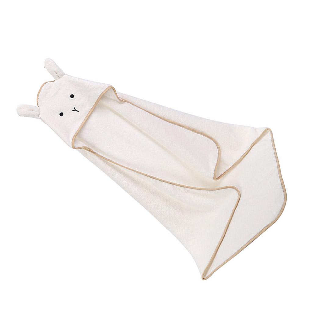 1 Khăn Tắm Cotton Lông Cừu Có Mũ Trùm Thấm Hút Nước 90 * 90cm Cho Bé Sơ Sinh