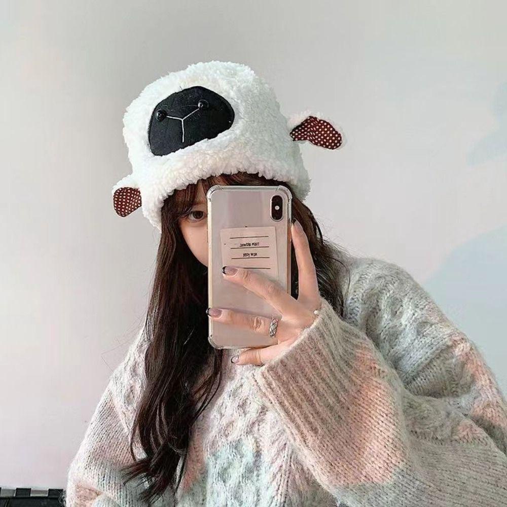 Mũ Len Lông Cừu Dày Dặn Ấm Áp Cho Nữ