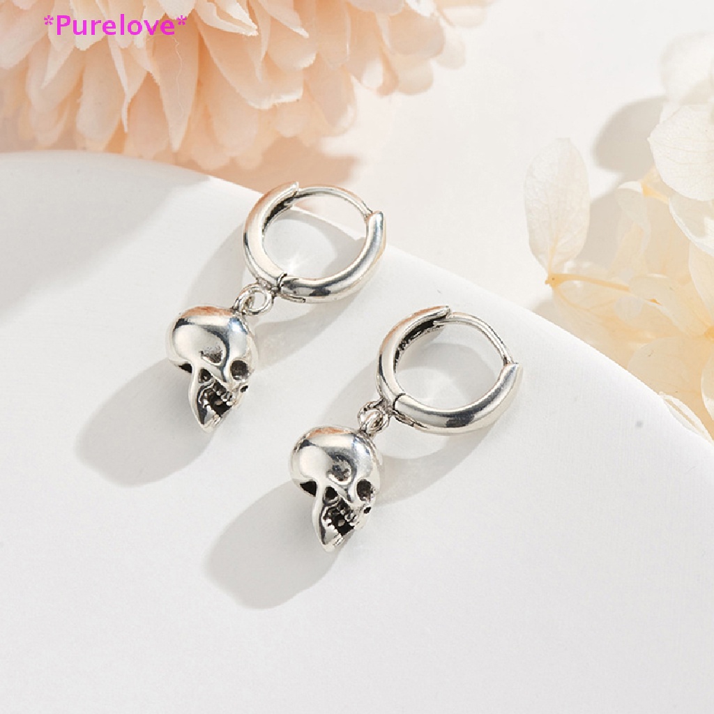 Khuyên Tai Mạ Bạc 925 Hình Đầu Lâu Sáng Tạo Quyến Rũ Dành Cho Nữ Mới