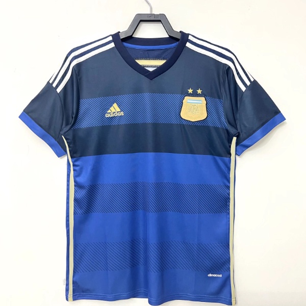 Áo Thun Thể Thao Bóng Đá Đội Tuyển Argentina Sân Khách World Cup 2014 Phong Cách Retro Size S-XXL