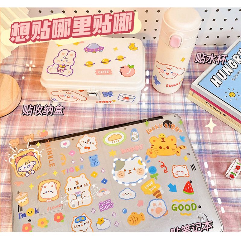 Miếng Dán PVC Trong Suốt Họa Tiết Hoạt Hình Chống Thấm Nước Trang Trí