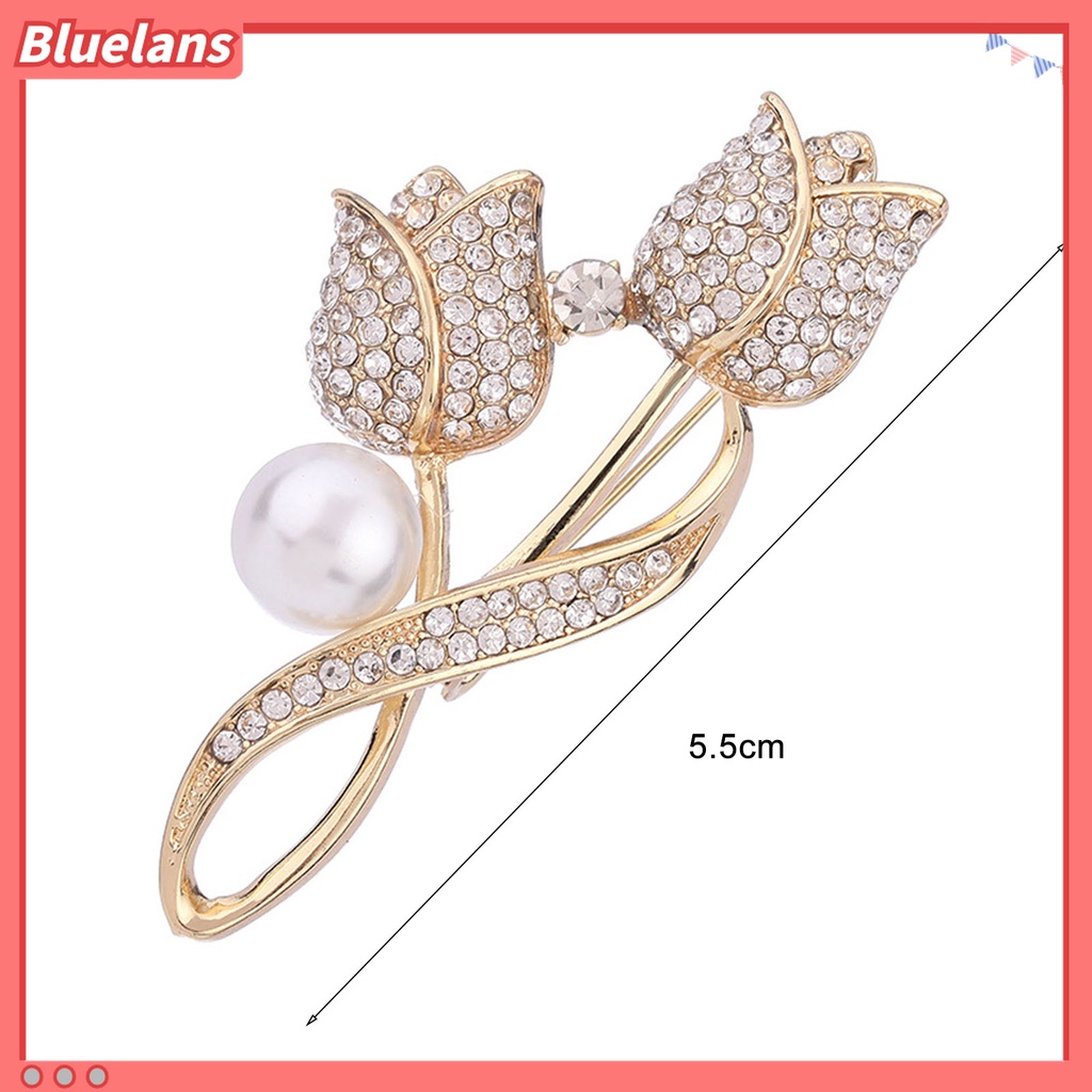 Ghim Cài Áo Hình Hoa Tulip Đính Ngọc Trai Nhân Tạo Thời Trang 48h