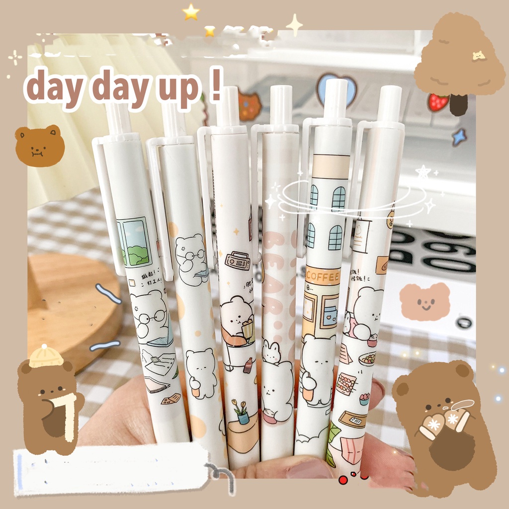 50 Kiểu / Bút Ký Tên Loại Đẩy / Phim Hoạt Hình​​Bút Gel / Bút Sáng Tạo Hàn Quốc Nhật Bản