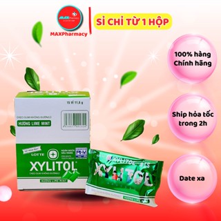  LỐC 10 GÓI Kẹo Gum Không Đường XYLITOL Xanh Lá  kẹo cao su  Ngừa sâu răng và Thơm miệng Gói 11,6g - Maxpharmacy 