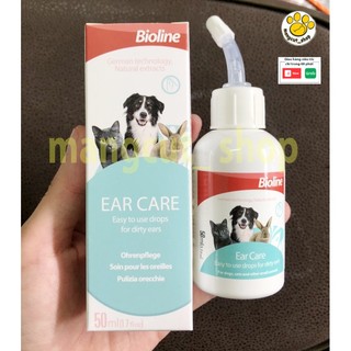 Nước Rửa Vệ sinh Tai Cho Chó Mèo Ear Care Bioline 50ml, Dung Dịch Vệ Sinh Tai cho thú cưng