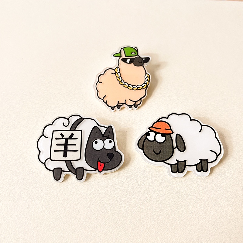 Huy Hiệu Cài Áo Bằng Acrylic Họa Tiết Hoạt Hình Dễ Thương Sáng Tạo Dành Cho Nam Nữ