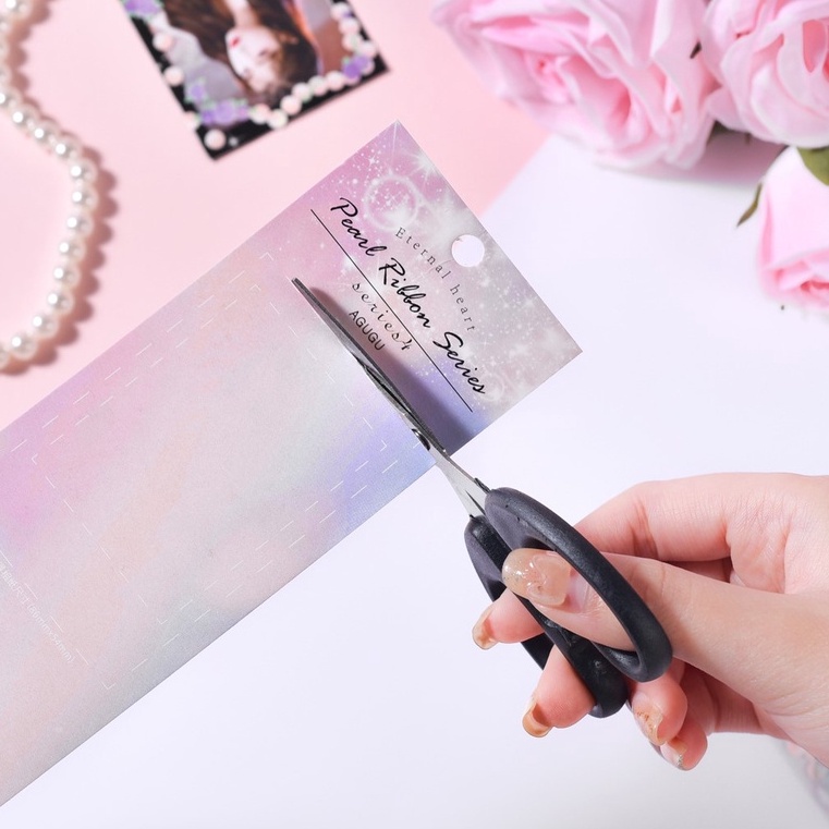 Sticker hologram pearl ribbon hình dán trang trí sổ tay toploader | BST146