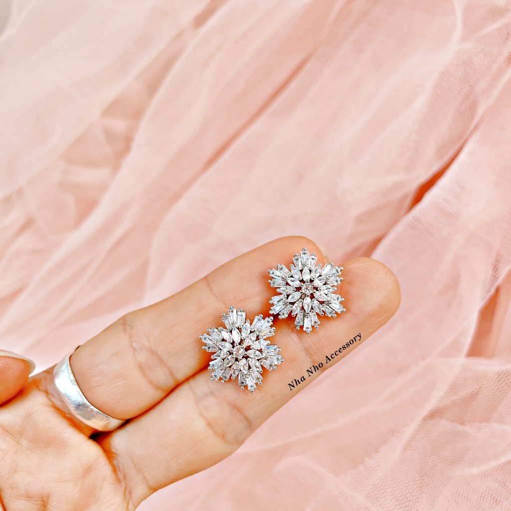 Khuyên Tai Bạc Hình Hoa Tuyết NHÀ NHỎ 195