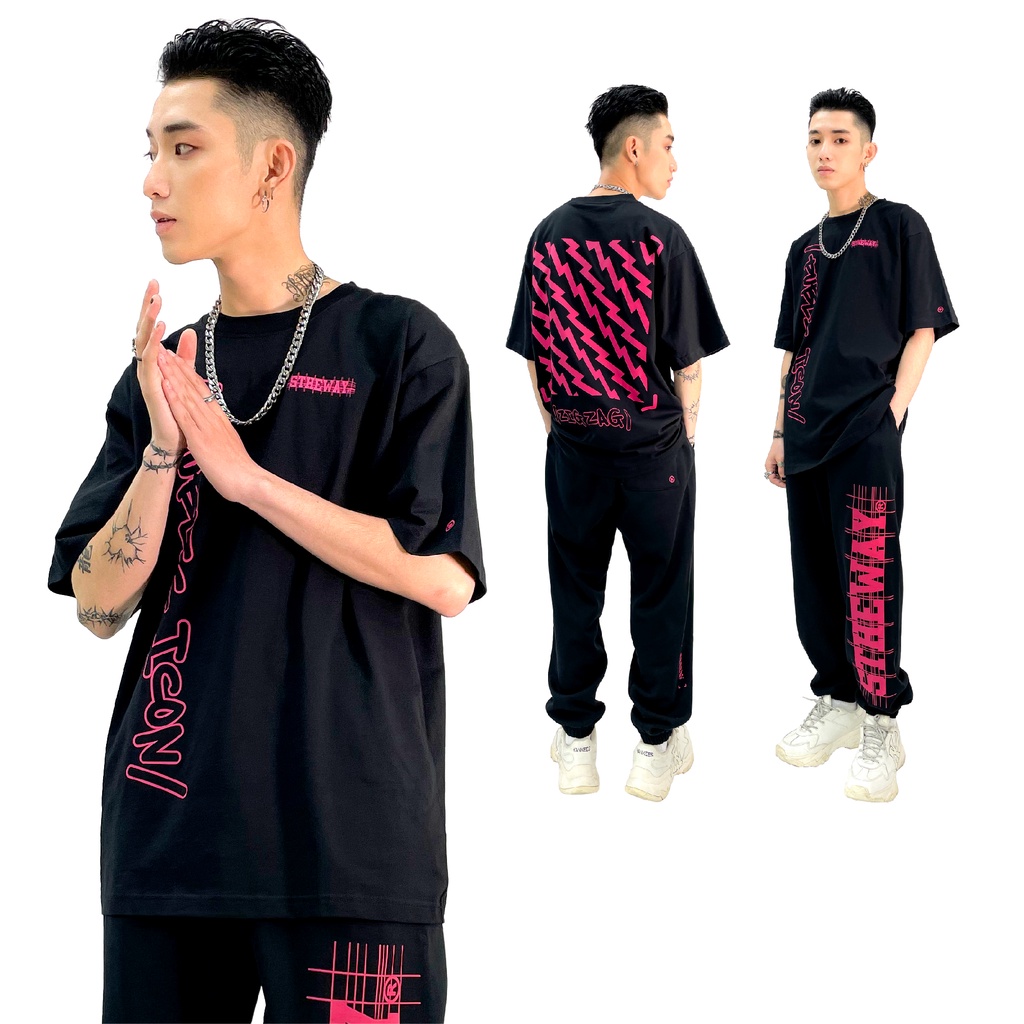 Áo thun tay ngắn 5THEWAY hoạ tiết zigzag với kiểu dáng NEW TEE