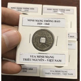 Đồng xu Minh Mạng Thông Bảo, triều Nhà Nguyễn Việt Nam, xu cổ lỗ vuông