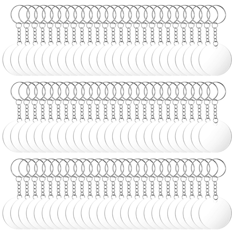 Bộ Chìa Khóa Tròn Bằng Acrylic Trong Suốt Dùng Làm Đồ Thủ Công DIY