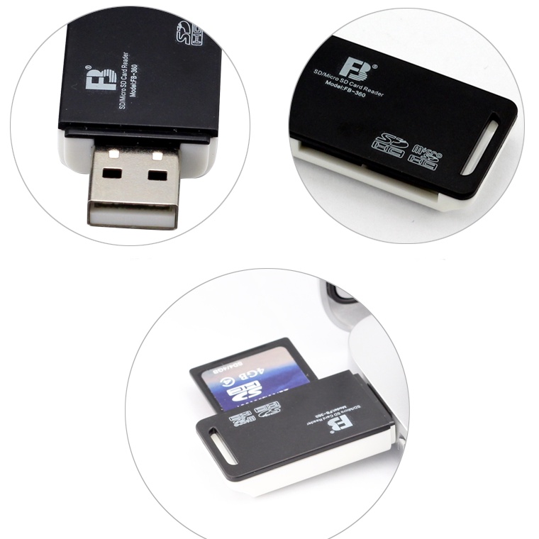 Đầu đọc thẻ nhớ SD Micro SD hàng chính hãng đa năng cho máy tính PC hỗ trợ mọi thẻ SDHC Micro SDHC