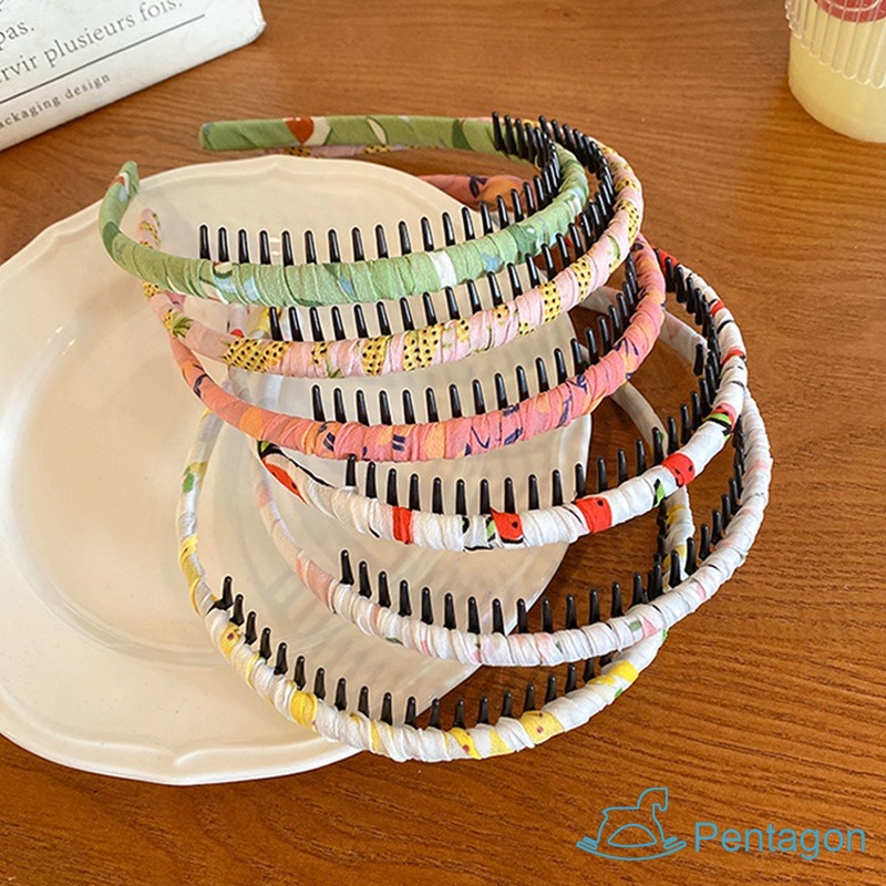 Băng Đô Cài Tóc Chống Trượt Có Răng Không Làm Đau Họa Tiết Hoa Công Chúa Dễ Thương Cho Bé Gái