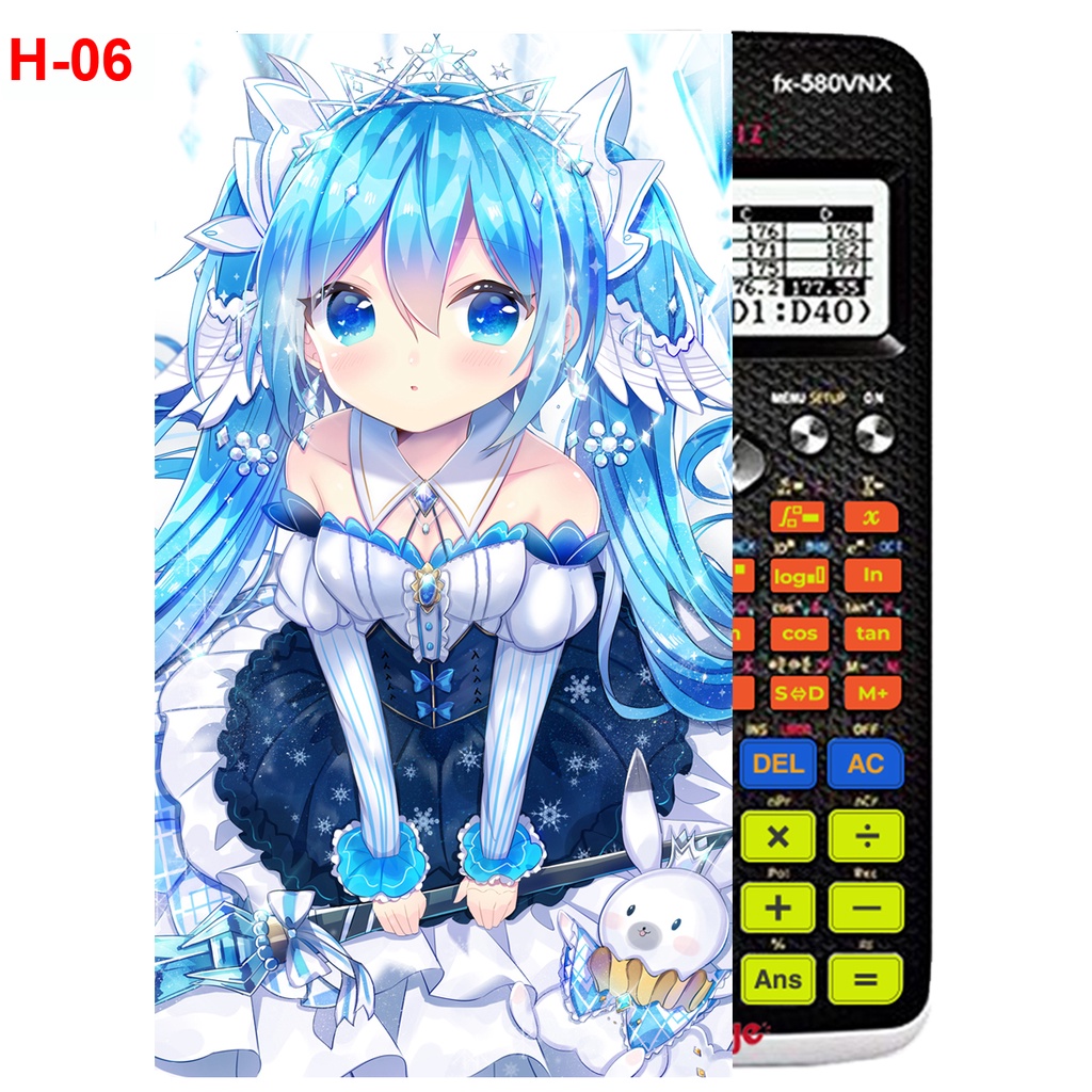 Decal Máy tính CASIO fx570, fx580...anime Vocaloid nhân vật Hatsune Miku