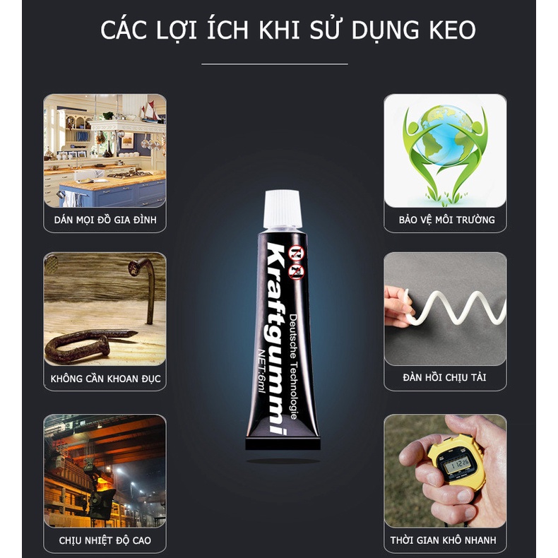 Keo Siêu Dính Đa Năng, Keo Siêu Chịu Lực Chống Nước, Dán Trực Tiếp Chắc Như Đinh Vít Không Cần Khoan Đục Tiện Ích MKS071