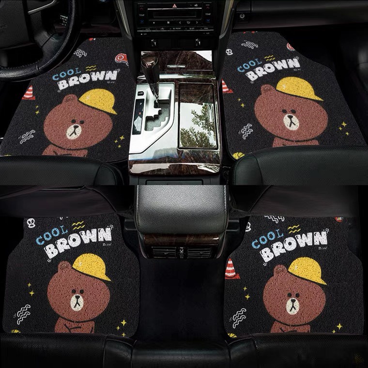 Thảm lót sàn xê ô tô rối cao cấp Line Friends - Thảm sàn ô tô cao cấp