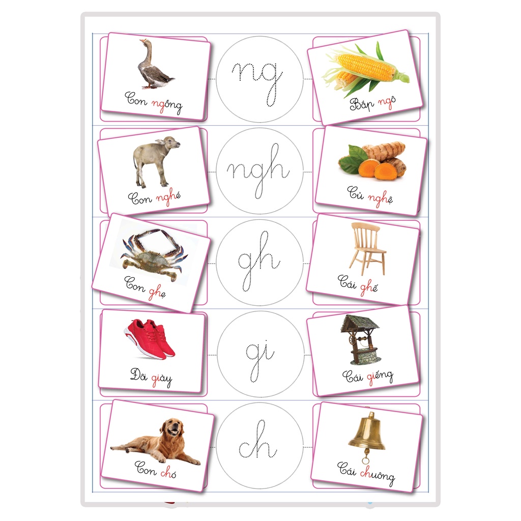 Monsi Edu Bộ 29 chữ cái tiếng việt Học liệu dính dán montessori F77M