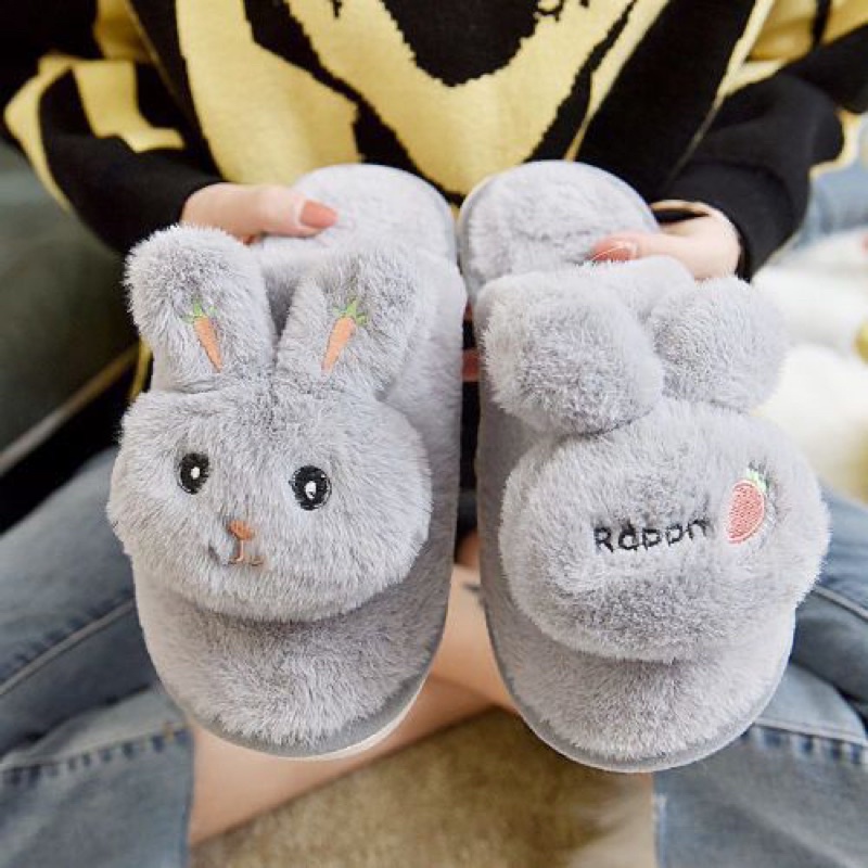 DÉP BÔNG LÔNG CỪU HÌNH THỎ ĐÁNG YÊU