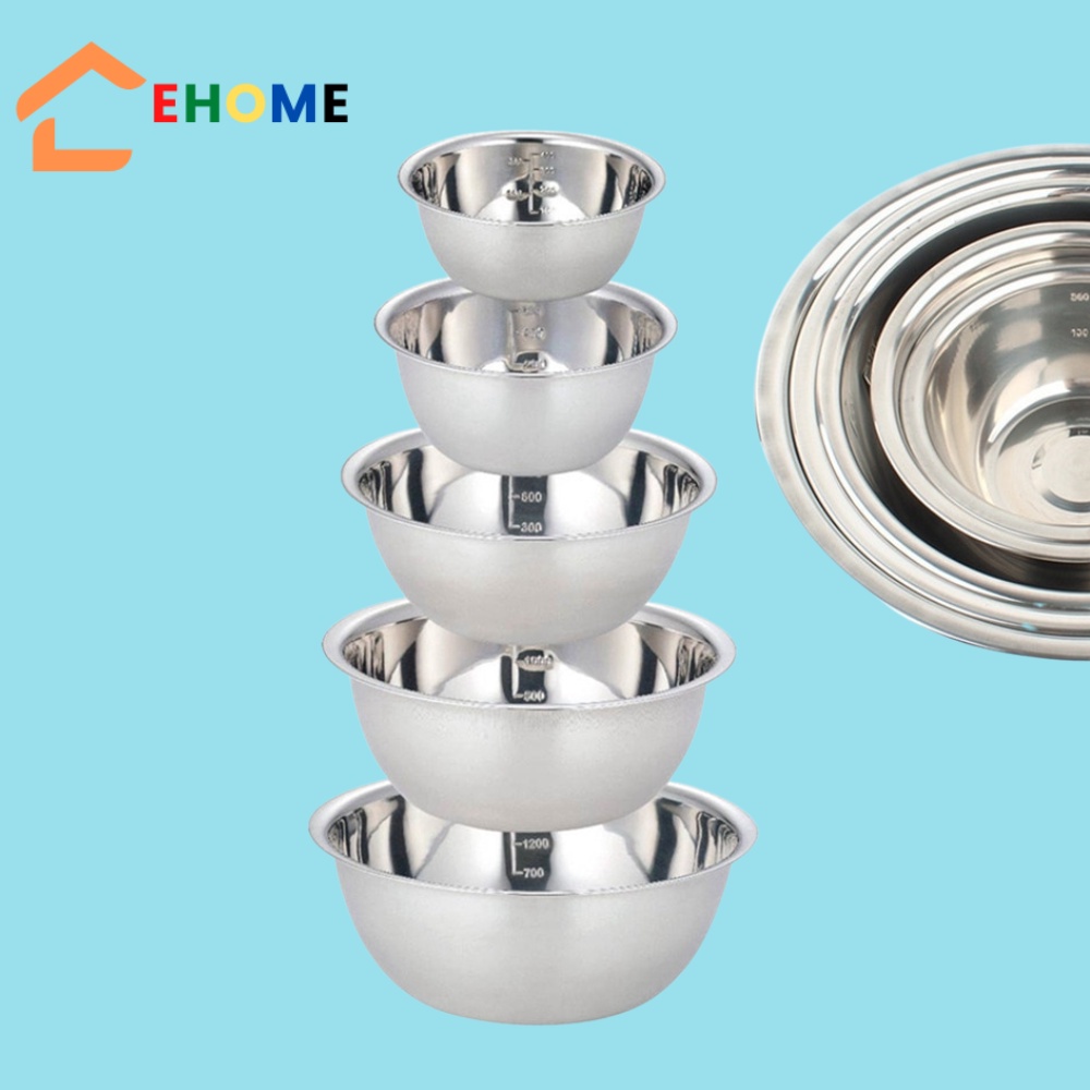 Bộ thau inox đa năng xuất Nhật gồm 5 món chậu inox đựng rau củ quả
