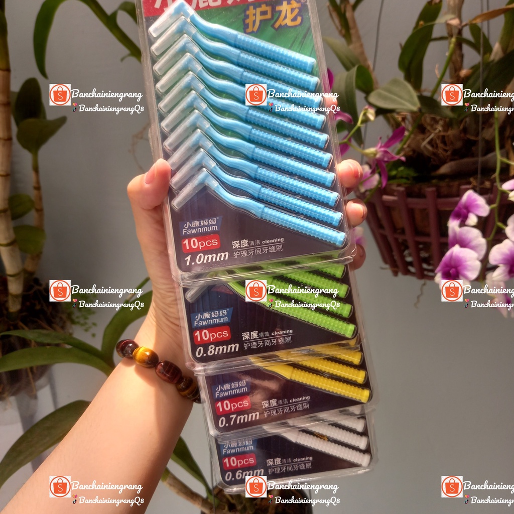 Banchainiengrang| Bàn chải kẻ dành cho người niềng răng - Dáng bàn chải chữ L, nhiều size để lựa chọn