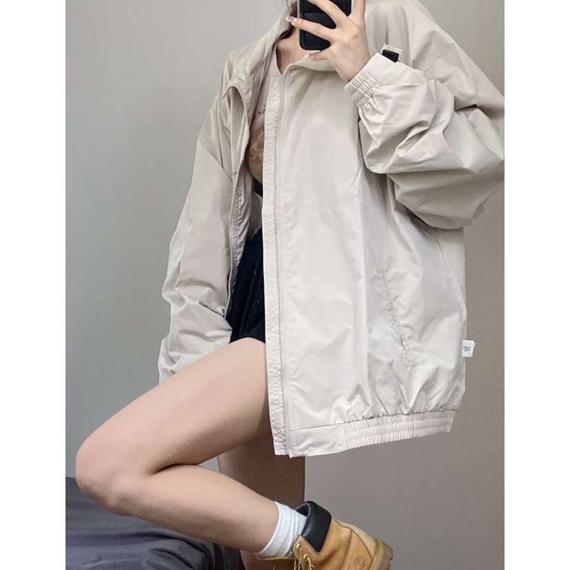 Áo Khoác Dáng Dài Rộng Chống Gió Thời Trang Cho Nữ