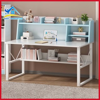 Bàn học cho bé tại nhà blv114 120x50x115 cm gỗ mfc an cường dày 18mm, khung sắt tĩnh điện chống gỉ - bàn học sinh giá rẻ