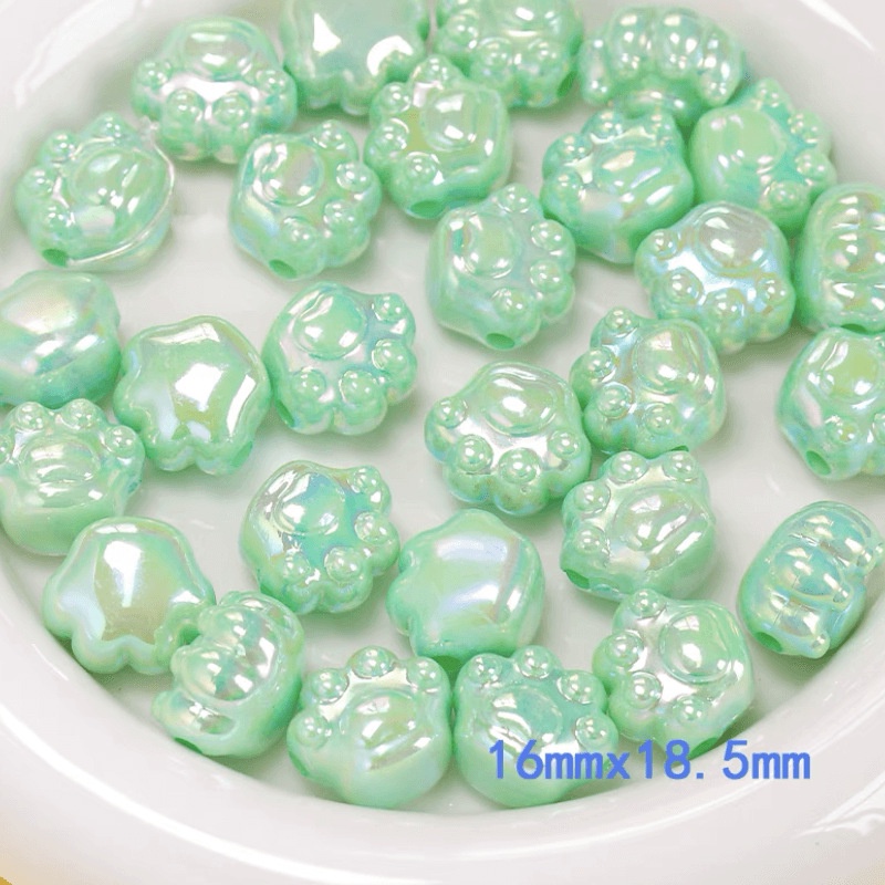 Túi 10 Hạt Nhựa Hình Dấu Chân Mèo Nhiều Màu Sắc Làm Trang Sức / Điện Thoại