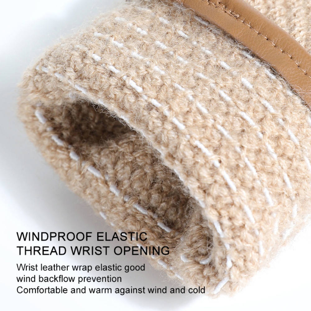 Găng Tay Dệt Kim Giữ Ấm Chống Trượt Có Thể Chạm Màn Hình Cảm Ứng