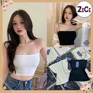 Áo croptop thun gân mỏng Áo 2 dây body đen trắng dễ phối đồ A2DB