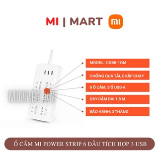 Ổ cắm mi power strip 6 đầu tích hợp 3 usb