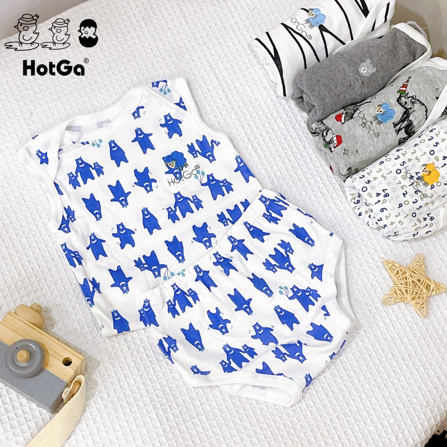 Bộ quần áo sơ sinh bé trai Hotga (từ sơ sinh đến dưới 14kg), được chọn mẫu