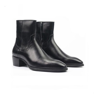 Giày Zip Boots Nam DECEMBER Da Bò Nguyên Tấm đế phíp gỗ cao cấp