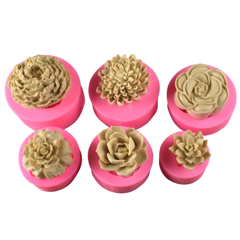 Khuôn silicone Làm Bánh Hình Hoa Mẫu Đơn / Hoa Hồng 3D diy